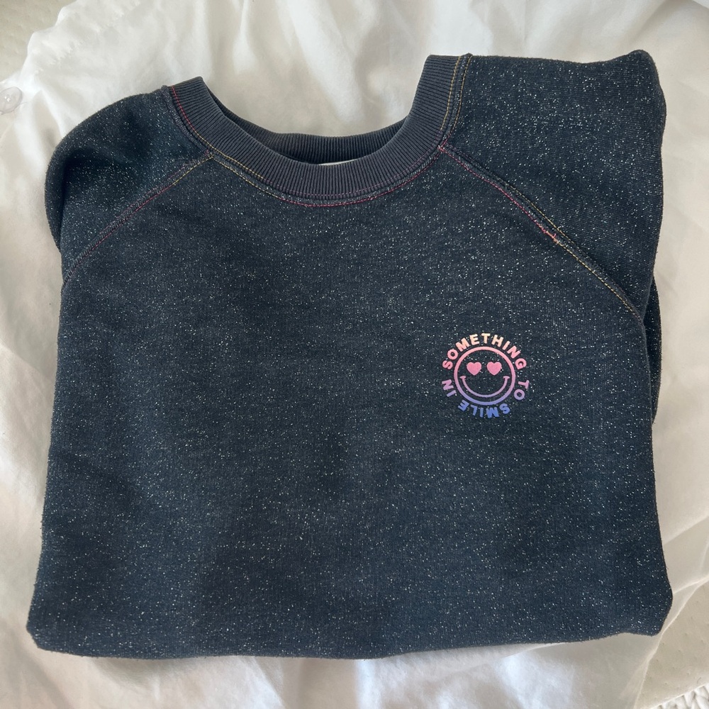 Something Navy black glitter sweatshirt